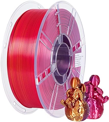 Filamento da impressora 3D 3D TRONXY, Tri-Color Coextrusion PLA Filamento 1,75 mm, filamento de ouro roxo vermelho de seda, filamento