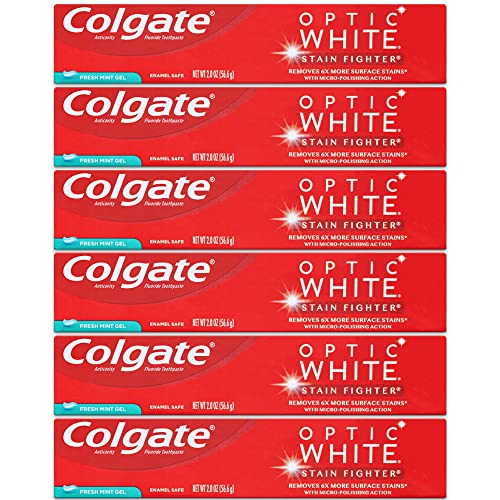 Colgate pasta de dente Ótico lutador de mancha limpa pasta de hortelã de menta 2,0 onça - 6 pacote