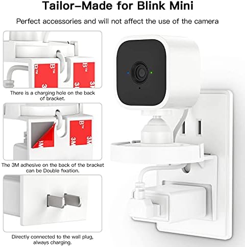 Vomenc 2 pacote Mini montagem de parede de saída Blink, 360 graus de suporte de parede de parede AC Suporte para suporte de parede - sem fios bagunçados ou danos à parede