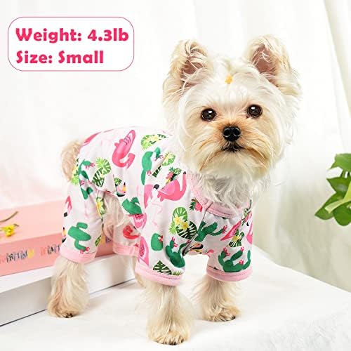 Pijama de cachorro Cão leve PJS Roupas de cachorro para cães pequenos menina menino macacão de macacão cão de cachorro derramando