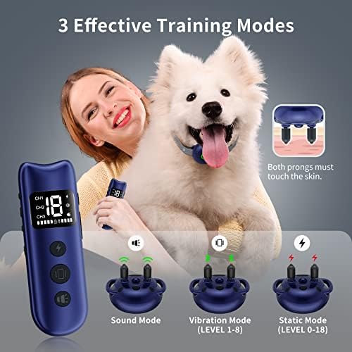 Colar de treinamento de cães de gordo, colar de choque de cachorro com colar de treinamento eletrônico recarregável remoto para