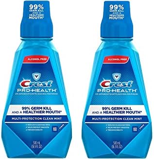 Crest Pro-Health Multiprotection Alcohol Free Rinse 1L, refrescante hortelã fresca-2 pacote