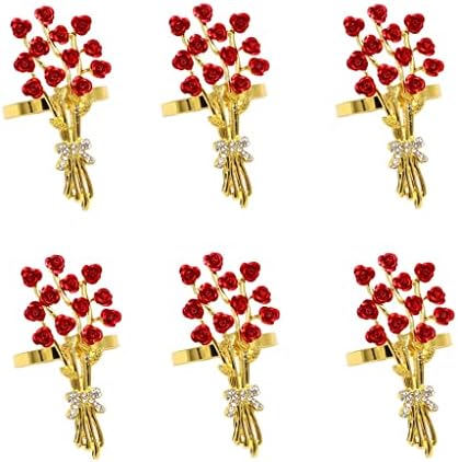 DOUBA 6PCS ROSE NACKING RINGS PARA PARA PARABERLA ANELING RINGS PARA JANTARES CASAIS