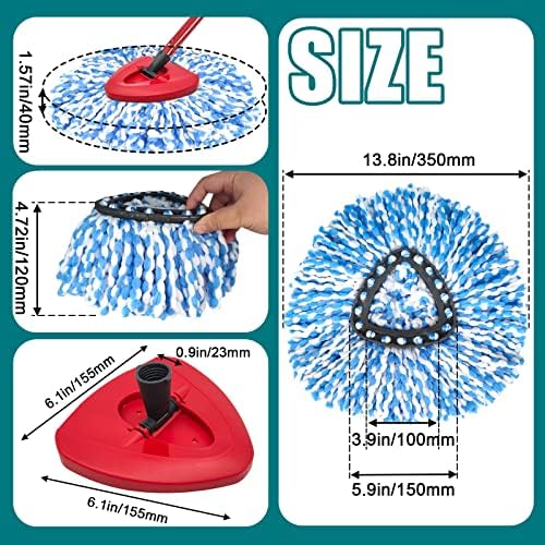 6 Pack Microfiber Spin Mop Cabeça Substituição Compatível com Ocedar 1 Tank System Spin Mop com 1 base de esfregona