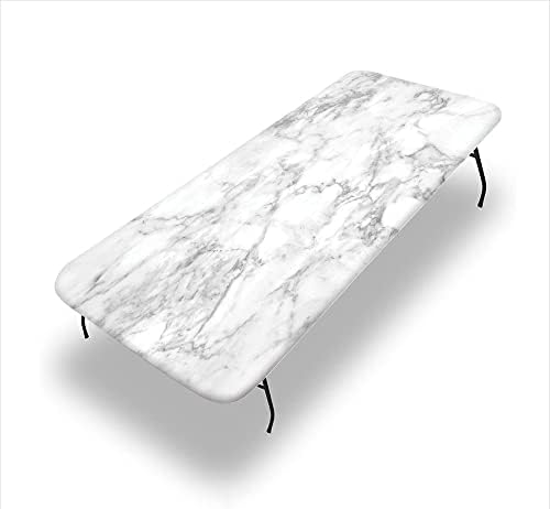 Talha de mesa Elastic de Retângulo de mármore, padrão de granito natural com traços manchados nublados Imagem de