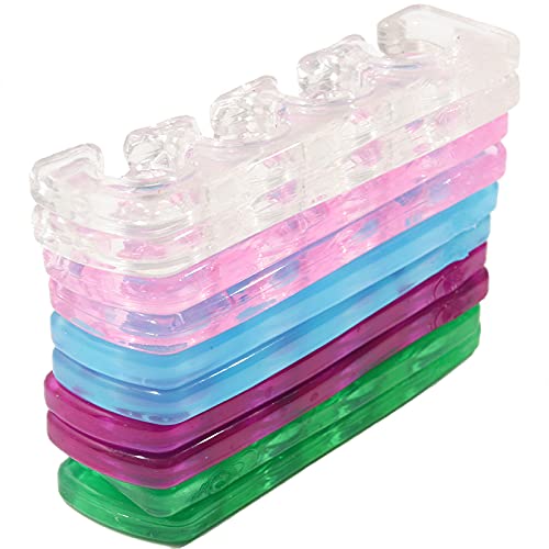 2pcs 5 cores Silicone dedo dedo de dedão dos dedos separadores de silício suave e espaçadores flexíveis, transparentes