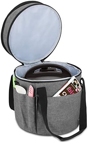 Luxja de transporte de bolsas compatíveis com panela instantânea, sacola de viagem para 8 quartes de pressão e acessórios extras, cinza