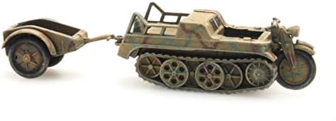 Artitec WWII Alemanha wm Kettenkrad rastreou motocicleta com camuflagem de trailer 1/87 modelo acabado