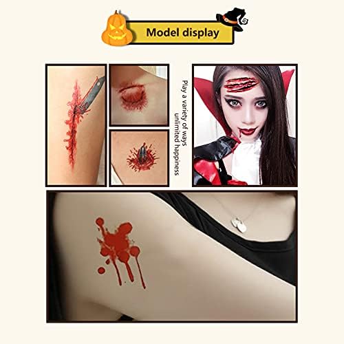 Adesivos de tatuagem de cicatrizes Xunion Halloween