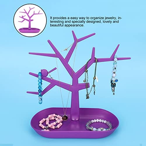 Árvore de jóias de Cyrank com bandeja, exibição de jóias Stand plástico Jóias de ramo de rack para Brincos de anel Pulseira de