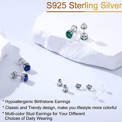 0,8CT S925 Brincos de Birth Start Starling Silver Brincos para mulheres meninas, genuínas ou criados Brincos de birt sparkle Brincos