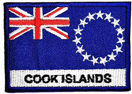 Kleenplus 3pcs. 1,7x2,6 polegada. Cook Islands Band Patch Bandeira do país Aplique Aplique emblema uniforme Ferro tático