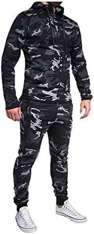 Yowein Men's Casual Campolie Capuz de capuz Conjunto de manga longa Zip Full Running Jogging Athletic Sweat Suits Definir duas peças