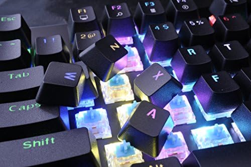 Teclado de jogos mecânicos huo ji rgb com led de LED programável 104 chaves anti-ghost, interruptores azuis diy para mac PC,