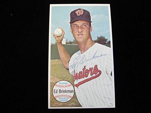 1964 Topps Grants Ed Brinkman Washington Senadores autografados - B&E Hologram - Baseball selecionou cartões autografados