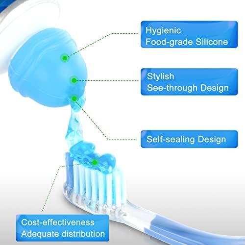 6 Pacote de pasta de dente para fechar, dispensador de boné de pasta de dente para crianças ou adultos, mantém a higiene