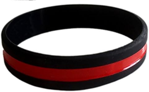 TheAwristocrat 3 pacote de pulseira de pulseira de borracha de linha vermelha fina para apoiar os bombeiros
