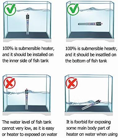 300W 150W 50W Submersível aquecedor de aquário Aquecedor de termostato automático com sucção, LED Pequeno mini temperatura exibir