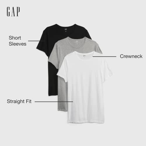 Camiseta de algodão clássica de algodão de 3 pacote de gap masculino