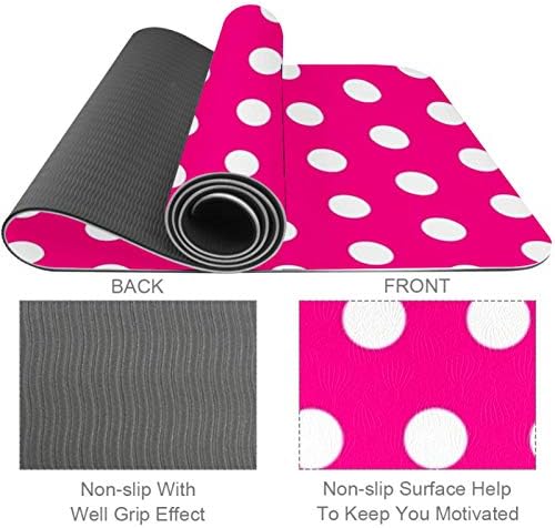 MEIKADIANZISHANGWU POLKA PLATS RED RED RED GRESSO NÃO EXERCÊNCIO NÃO SLIP E FITNESS 1/4 MAT DE YOGA PARA YOGA PILATES e FION