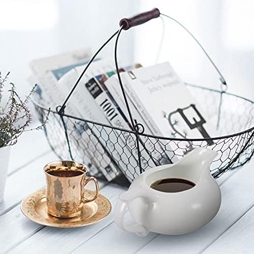 Yardwe Espresso Machine Coffee Cups Creamer Creamer com alça, jarro de creme de cerâmica Branco 3pc para salada de molhos de