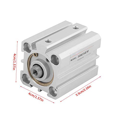 Cilindro de ar pneumático de Hyuduo, M5*0,8, SC 25 x 30 1 polegada Bore, 1 1/5 de polegada, cilindro de ar de ação