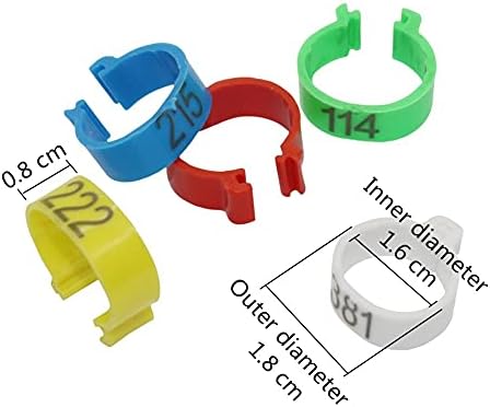 Zboro 500 PCs/lote Interior Diâmetro interno 1.6 cm Ring digital Ring Digital Bayonet Anel de identificação No.001-500 Codorna Ring-42734