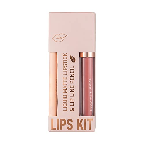 Lipstick de chocolate Non Stick Copo Lipliner Combinação de lipliner conjunto Lipstick Velvet Lipliner integrado à prova d'água e