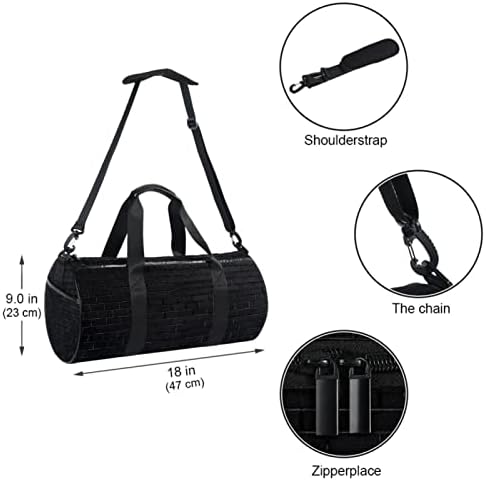 Mamacool Black Brick Wall Background Background Duffel ombro Bolsa de transmissão Bolsa de viagem para ginástica Sports Dance Travel