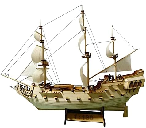 3D Puzzles de estilo de navegação de estilo vintage kits de modelos de navio, DIY Assemble brinquedo, decoração de mesa