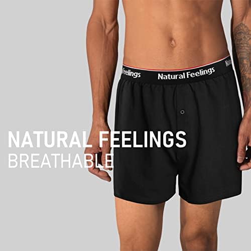 Sentimentos naturais boxer masculino boxers de bambu curto para homens soltos fit mass roupas íntimas suaves boxers respiráveis
