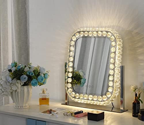 Espelho de vaidade com luzes espelho de maquiagem iluminada grande espelho de hollywood de hollywood com luzes quadrado 20x18innch