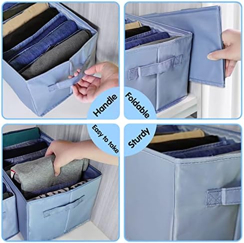 Evankin 2 PCs Bin Bins Clothes Organizador para jeans, organizadores dobráveis ​​de gavetas para roupas, organizadores