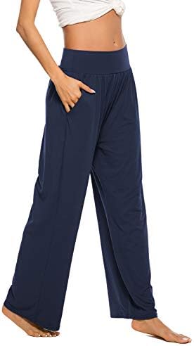 ZJCT Womens Yoga Sweatpants confortáveis ​​calças de corredores de salão de pernas largas e casuais com bolsos