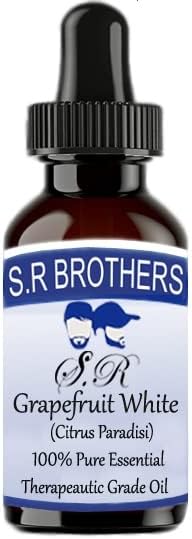 S.R Brothers Grapefruit White puro e natural de grau de grau essencial de grau essencial com conta -gotas 100ml