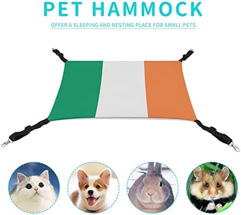 Cama de rede de gatos de bandeira da Irlanda, pendurando lona ajustável redes de animais de estimação para cachorrinho,