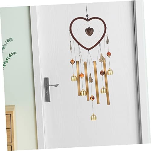 Hanabass 5pcs pingente ao ar livre adorno corações sinos apanhador tubos de sonho de metal de sonho exclusivo Dreamcatcher feng janela