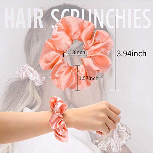 50 PCs Scrunchies de cabelo de cetim para cabelos encaracolados Silk Scrunchies para acessórios para cabelos de cetim