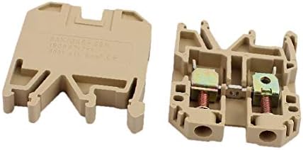 X-Dree 10pcs 46x40x8mm 800V 41a 6mm2 Conector de bloco de terminal do trilho DIN SAK-4EN Khaki (10pcs 46x40x8mm 800 ν 41a