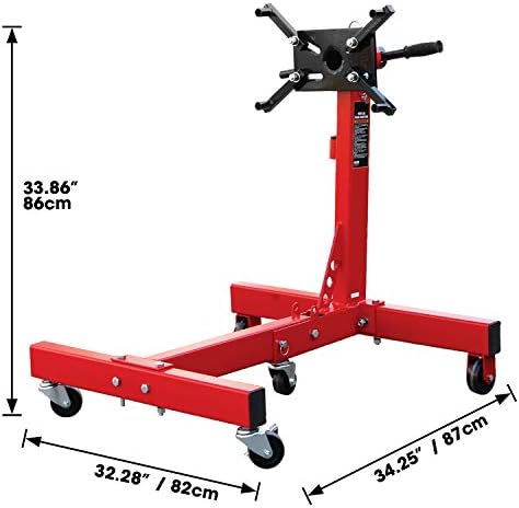 Big Red T26801 Torin Stand Roting Motor, vermelho e T32100 Torin Motor Hist Shop Crane Acessório, capacidade de 3/4 toneladas,