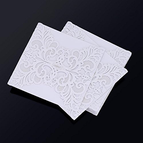 20pcs Iridescent Pearl Paper Card Card Hollow Out esculpido Card para decoração de festa a favor do casamento