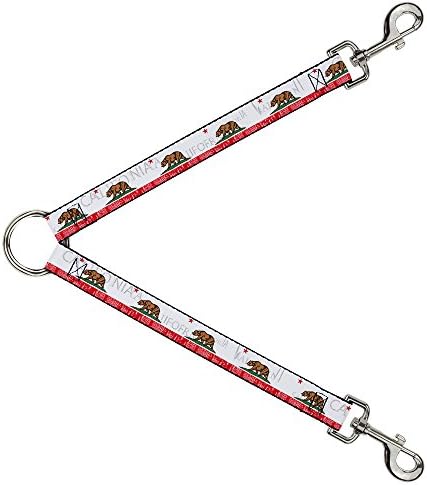 Dog Splitter Splitter California Urso Estrela Estrela Crackle Branca cinza vermelho 1 pé 1 polegada de largura