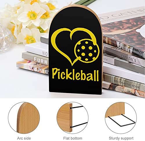 Livro de pickleball do amor amor para prateleiras Holdrend Livrons Holder for Heavy Books Divider Modern Decorative 1 par