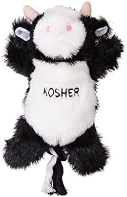 Copa Judaica Chewish trata o Toy Kosher Bone com Squeaker e Tug, 16 /Tamanho único, preto/branco