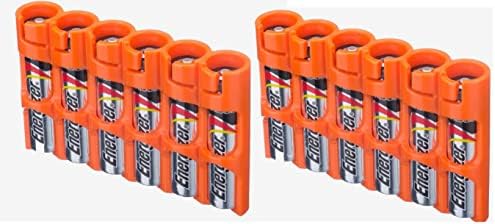 Storacell por PowerPax Slimline AAA Storage Container - segura 6 baterias, laranja