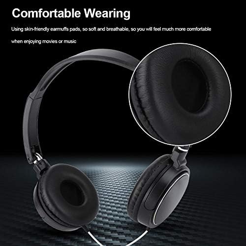 Fone de ouvido estéreo, hifi fone de ouvido suporta cartão TF com xícara de orelha rotativa e faixa de cabeça ajustável para tablet