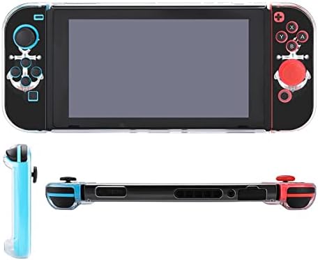 Anchor Flower Seagull Protective Clear Case para Switch Game Controller Grip Tampa com suporte fofo impresso