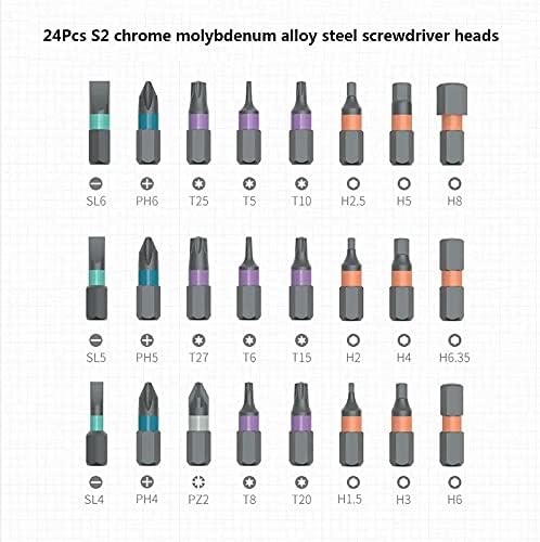 OSTARYEAH RATCHETING STAFTION BIT BIT BIT, Multiuso S2 Magnético com alças de catraca, 24 PCs Kits de ferramentas de chave de chave