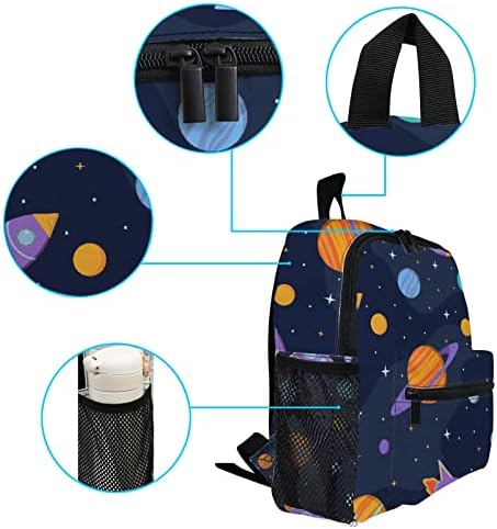 Mochilas da Escola Primária Xollar Backpacks para viagens Cosmic Cartoon Planets Space Planets Toddler Boys Girls