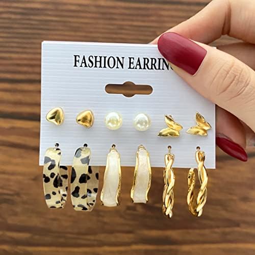 32 pares Brincos de argola de ouro conjunto para mulheres meninas, a cadeia de moda Link Hoop Groot Brincos Dangle Brincos